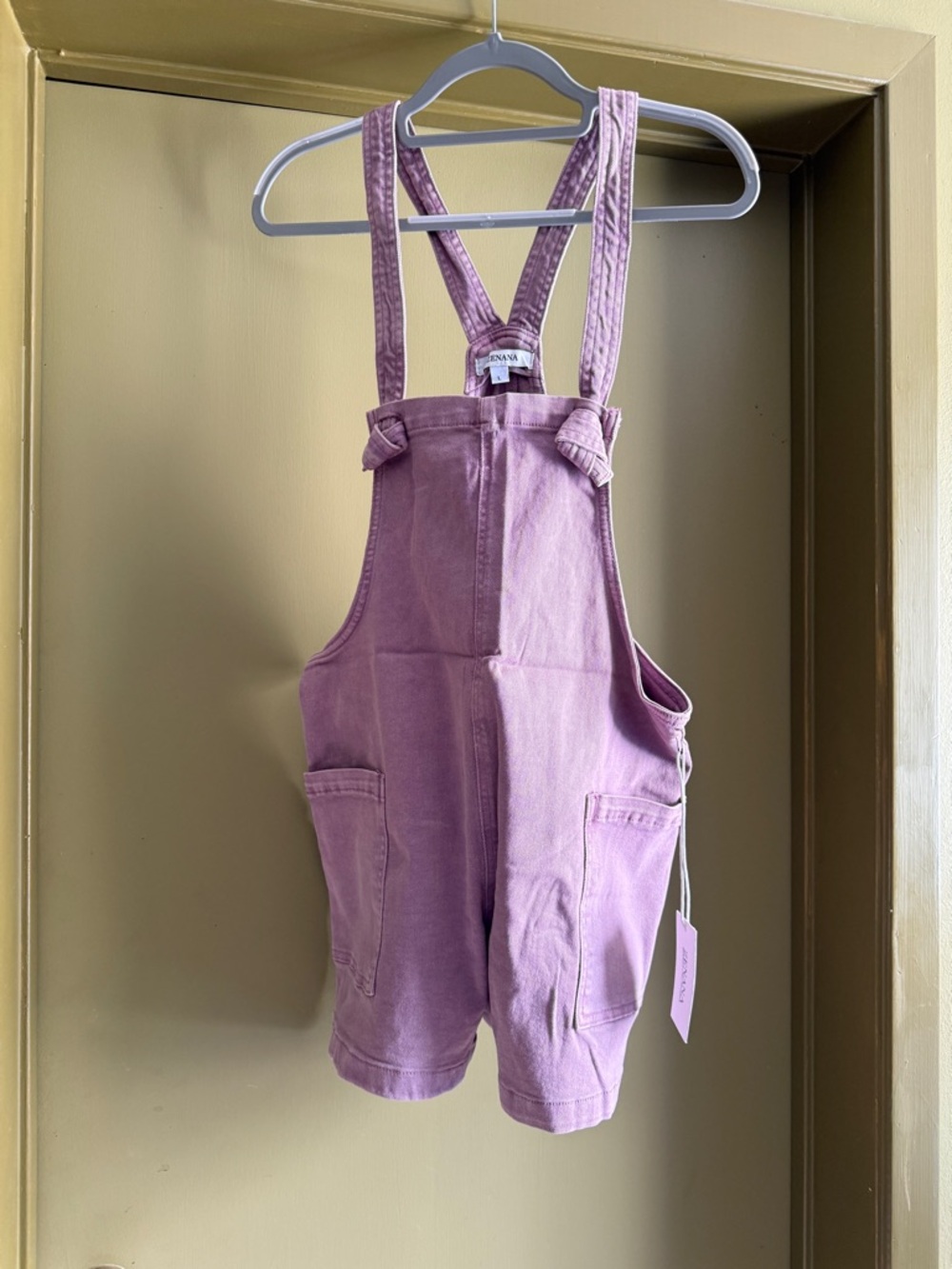 Zenana Outfitters Lavender Pink Short Overalls